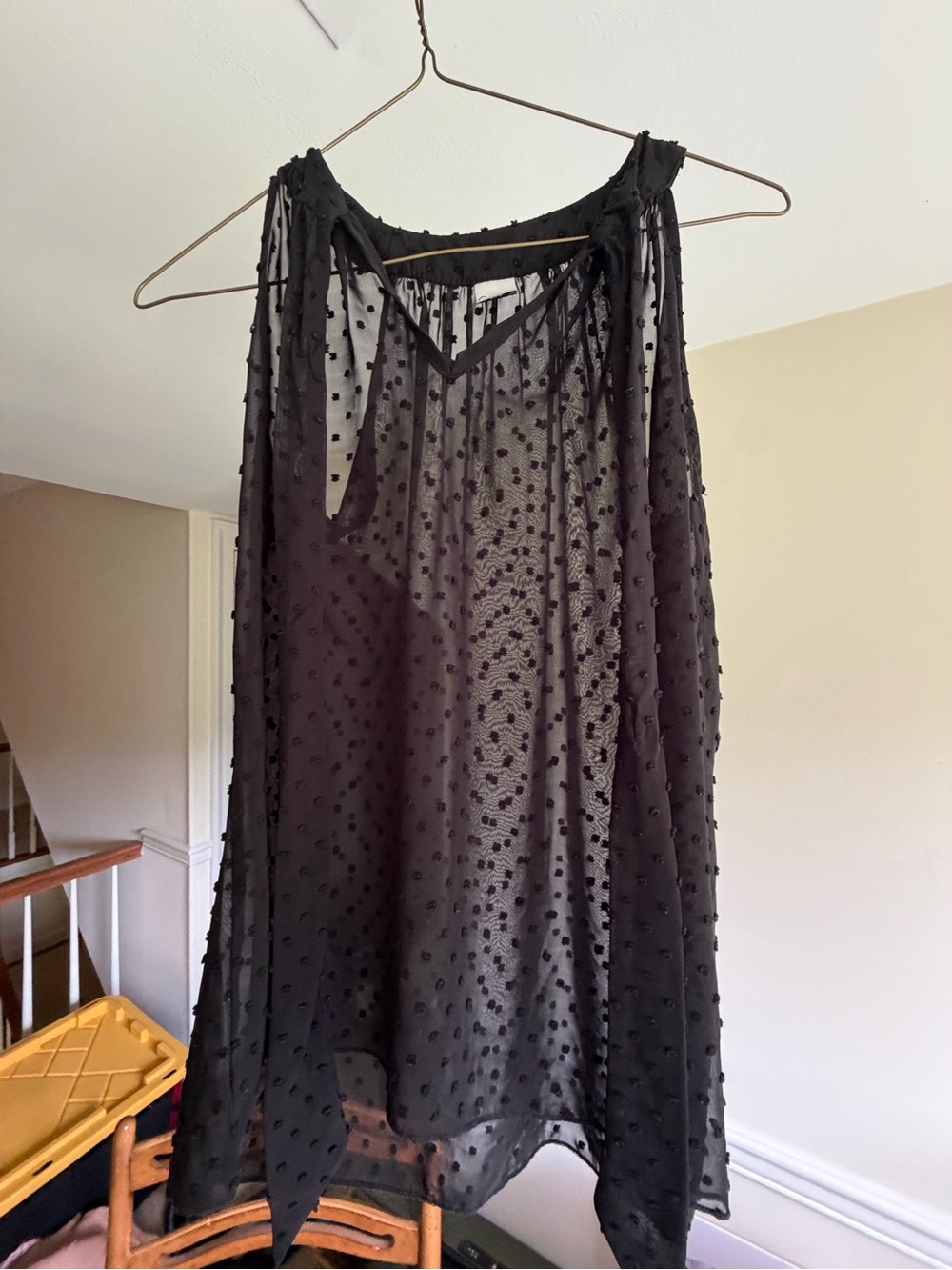 Black Swiss Dot Sheer Tank Top - Classic Women’s Summer Layer